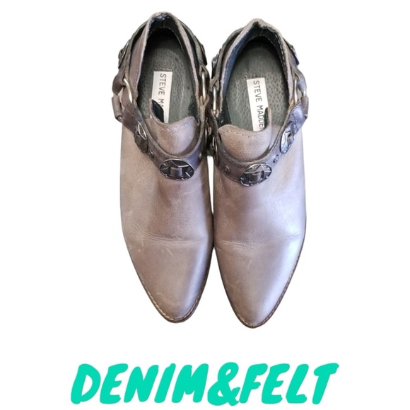 Steve Madden 'Aces' Grey w/ Conchos Women's Ankle Booties/Boots | NEW!!🩶🩶 - Picture 6 of 9